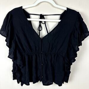 Altar’d State Ruffle Boho Crop Blouse Womens S Festival Fairy Grunge Whimsigoth